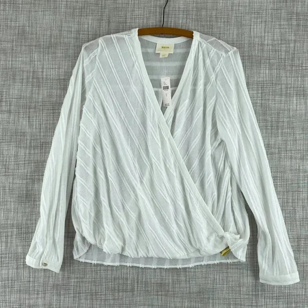 Maeve White Wrap Blouse